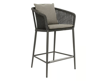 KNOT - Olefin rope and aluminium stool with armrests by JANUS et Cie - view 2